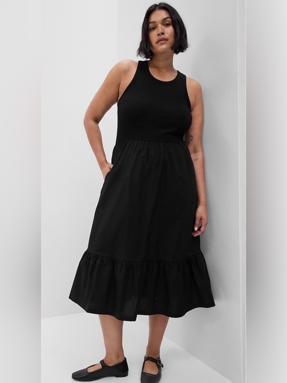 GAP Mixed Media Midi Dress
